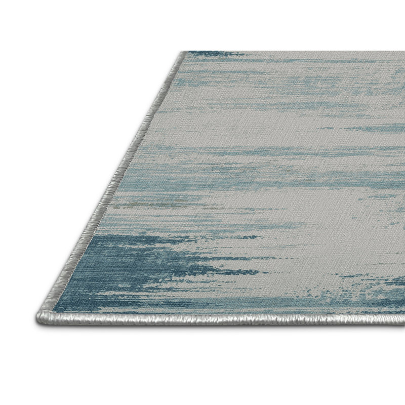Tapis abstrait vert lavable à la machine
