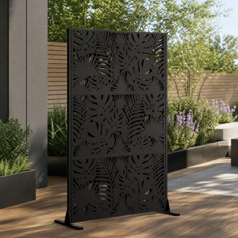 Outdoor Freestanding Metal Privacy Screen Panel Divider