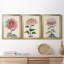 «Chrysanthemum Woodblock I», ensemble de 3 peintures sur toile encadrées-1694466981-1694466990