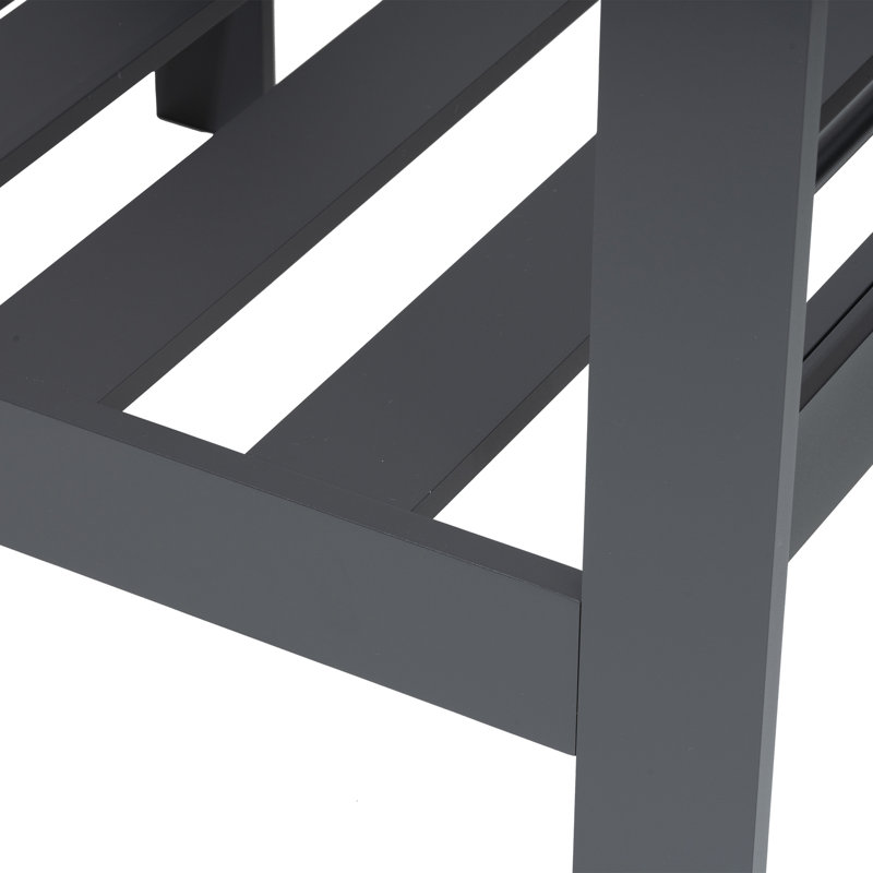Causeuse de patio en aluminium avec table et coussins