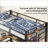Twin Size Metal Loft Bed with L-Shaped Desk &amp; Charging Station, No Box Spring Needed, Black Space-Saving Design