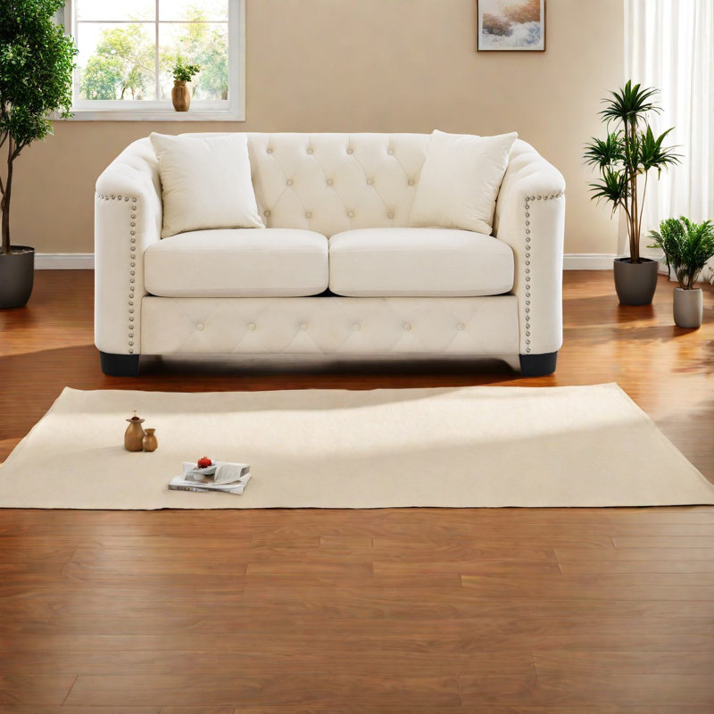Causeuse en velours Compression 59 po, Chesterfield moderne pour la maison