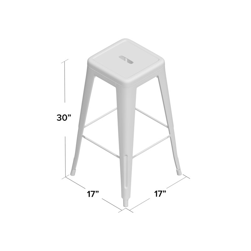 Natascha Steel Counter Stool, Silver