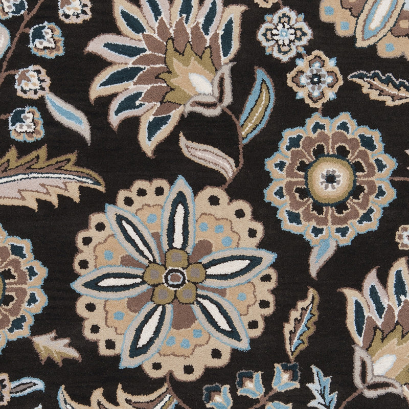 Elsberry Wool Floral Indoor Rug, Square 8' x 8'