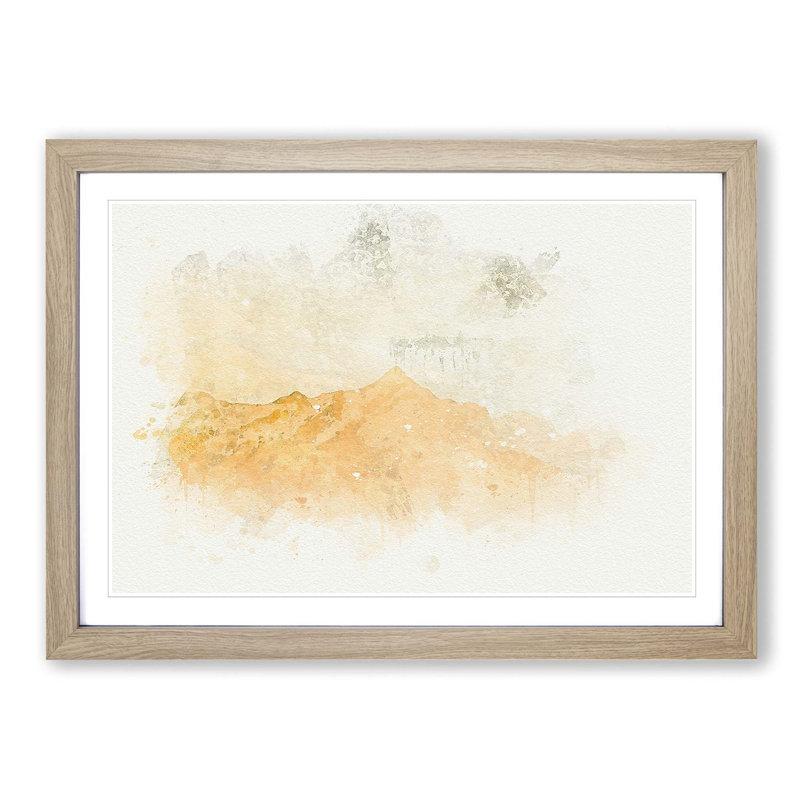 Distant Mountain in Abstract - Picture Frame Graphic Art Print, Oak Framed, 36cm H x 48cm W x 2cm D