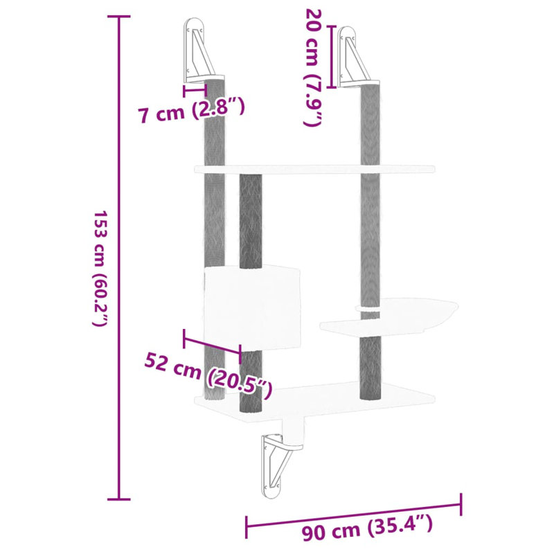 153cm H Cat Tree, Cream