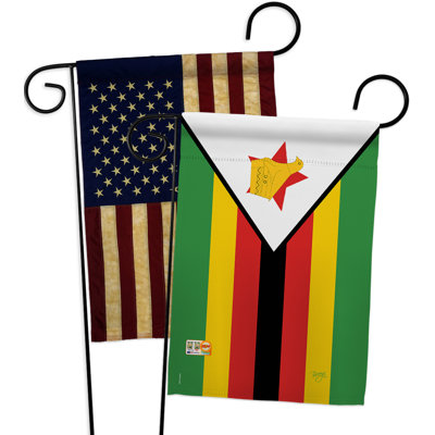 Ensemble de drapeaux décoratifs en polyester 2 faces 19 x 13 po 2 pièces zimbabwe impressions