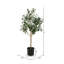 Vickerman Artificial Green Olive Tree in Black Planters Pot.-73286563
