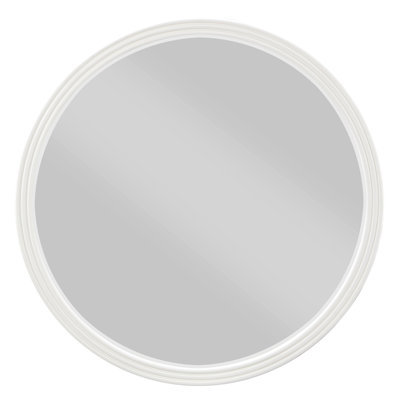 Round Accent Mirror, Wooden Frame Mirror For Bedroom Living Room