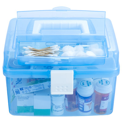 Blue Plastic Storage Basket Container
