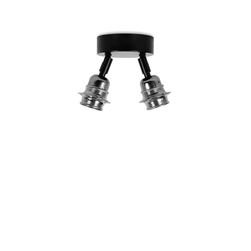 Greg Flush Mount, Chrome/Black