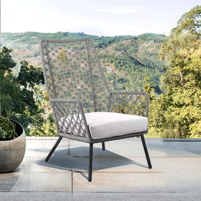 Méridienne de patio en acier durable, design gris moderne pour la maison et le jardin