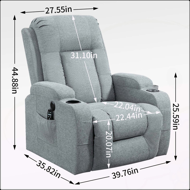 Infinite Position Single Motor Power Lift Recliner Chair with Multiple Functions for Elderly, Gray