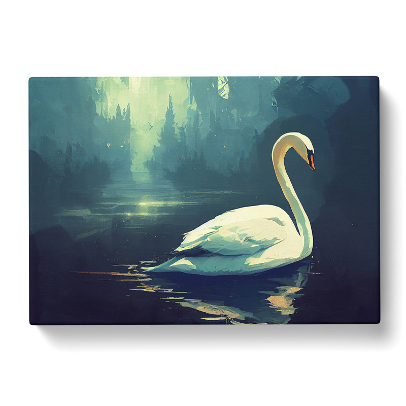 Swan Art Painting Vol.5 - Wrapped Canvas, 35cm H x 50cm W x 3cm D