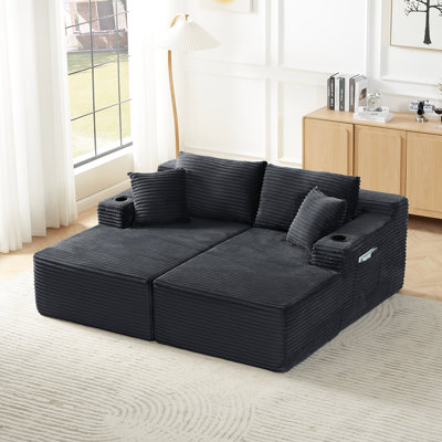 Espaces de vie personnalisables de style minimaliste en velours côtelé