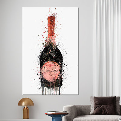 Champagne Splash Abstract Painting - Modern Canvas Wall Art for Home Decor