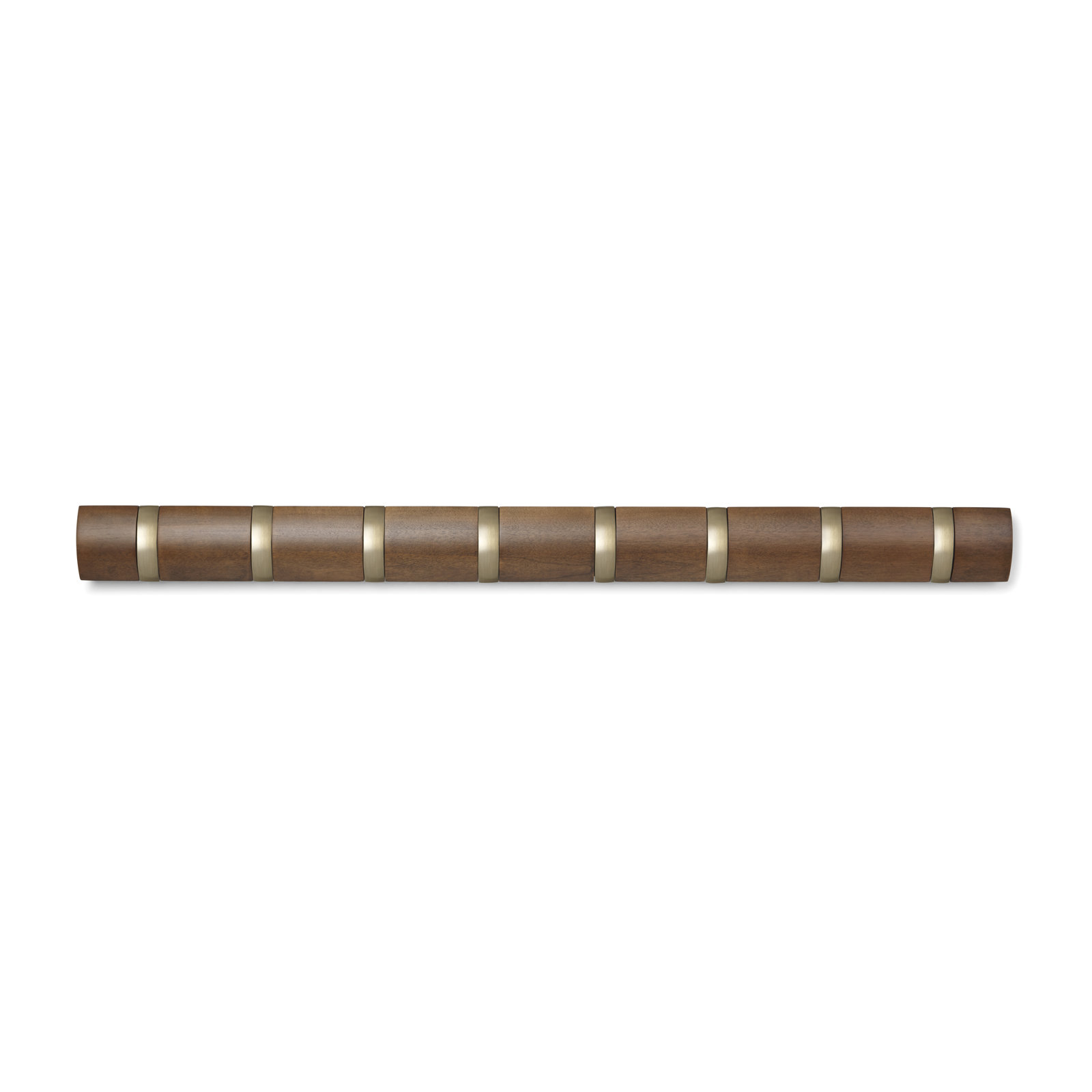 8 - Hook Solid Wood Coat Rack, Light Walnut/Warm Gold