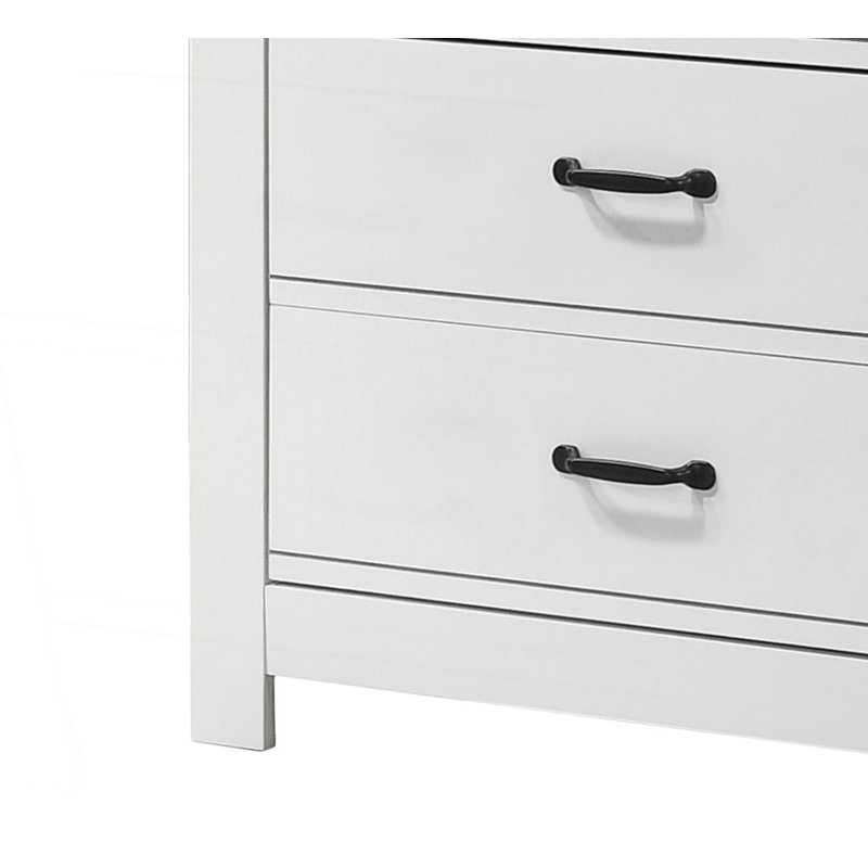 Commode 5 tiroirs, commode blanche, armoire de rangement