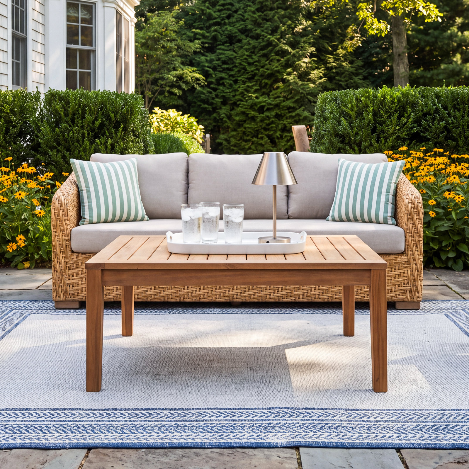 Weslyn 35" Acacia Patio Table