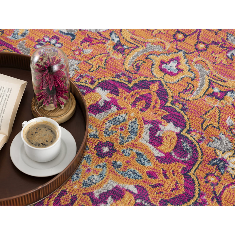 Tapis abstrait rouille Kymiere, Tapis de couloir : 2 pi 3 po x 5 pi