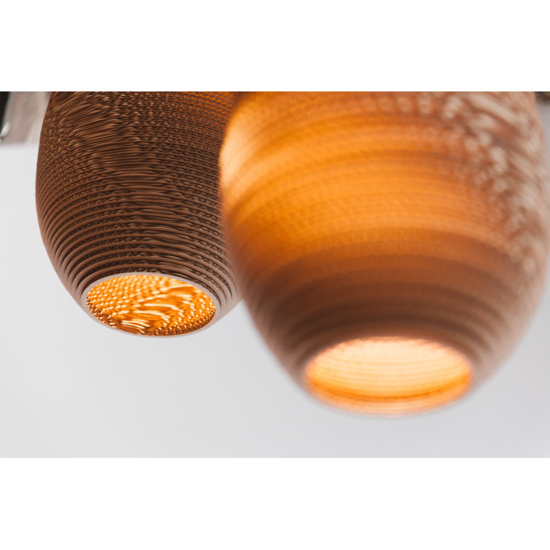 Scraplights Recycled Cardboard Pendant Light - Drop, 18" H x 10" W x 10" D, Natural