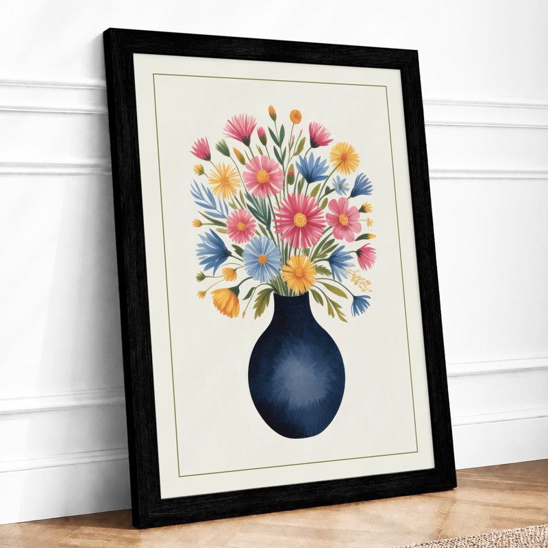 Abundant Floral Bouquet Botanical - Print, Black, A4 - 29.7 x 21.0 cm