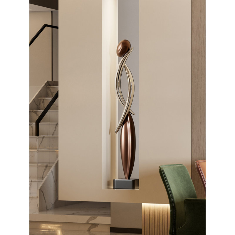 Sculpture luxueuse de style abstrait en résine