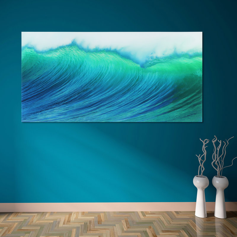 «Blue Wave» - Impression encadrée non encadrée sur verre