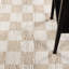 Beige Modern Shaggy Washable Rug, Chequered Anti-Slip Rug For Living Room, Dining Room, Bedroom, Kitchen-1565329243