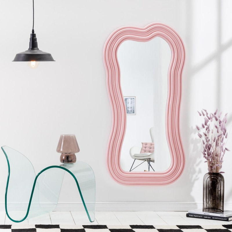 Carwin Convex Wall Mirror, Pink