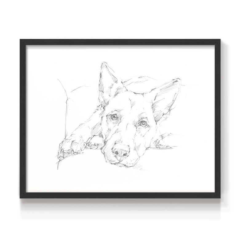 Lazy Dog IV - Impression encadrée - Restickable, H 11 po x l 14 po, Noir, noir, noir, noir