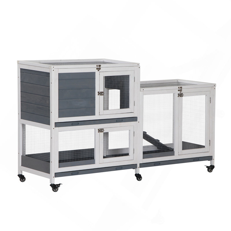 Cage à lapin en bois pour animaux de compagnie avec cage pour animaux de compagnie