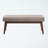 Coogee Bench in Walnut Wood and Light Grey Fabric Upholstery, 17.72'' H X 42.99'' W X 15.98'' D-1528247231