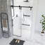 Porte de douche coulissante sans cadre l 44 à 48 po x H 76 po, verre trempé transparent de 5/16 po (8 mm), cadre en acier inoxydable, noir mat-121019836