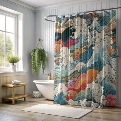 Rideau de douche japonais Premium Surf