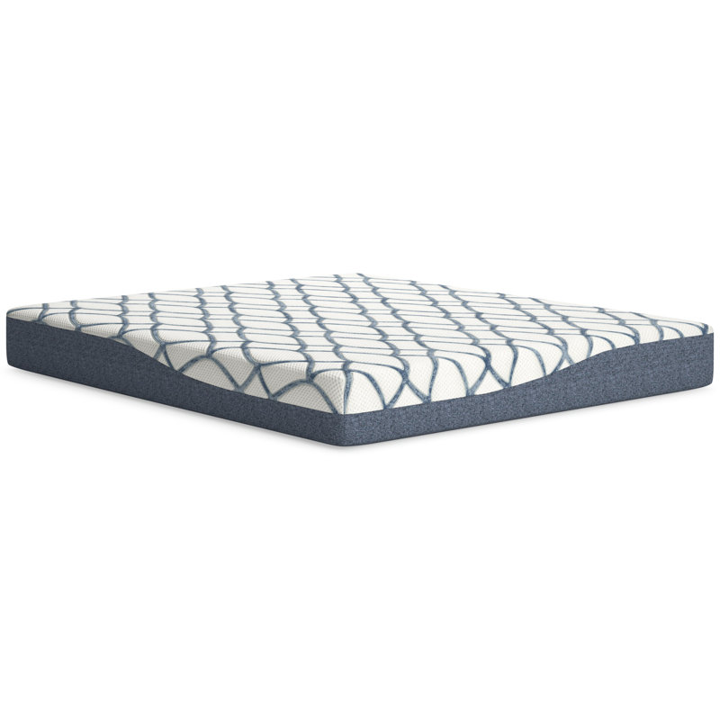 California King Blue and White Adjustable Memory Foam Mattress
