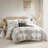 King/Cal King 4 Piece Printed Duvet Cover Set with Throw Pillow