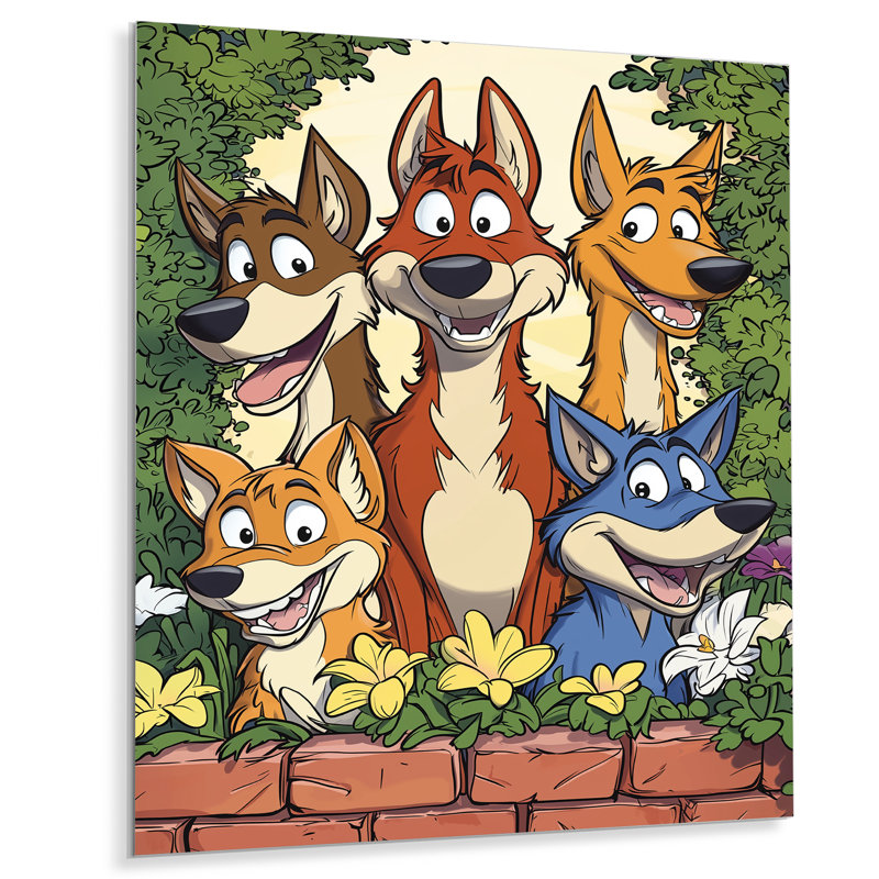 «Nursery Kids Wolves II» - décoration murale en métal animal loup, impression moderne sur métal