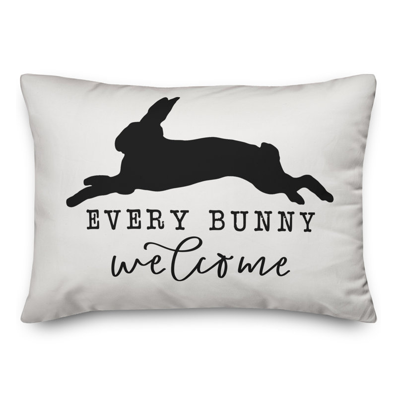  Housse et insert pour coussin rectangulaire Every Leaping Bunny Welcome, Housse de coussin seulement - sans coussin, Noir
