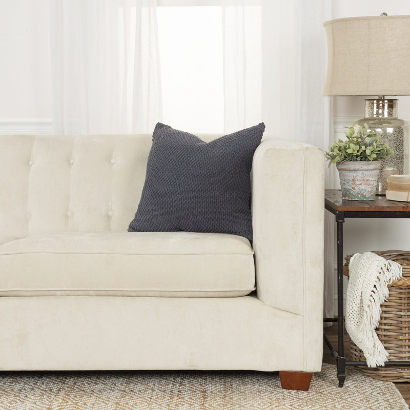 Housse et insert de coussin décoratif en coton Saskatia, Gris foncé