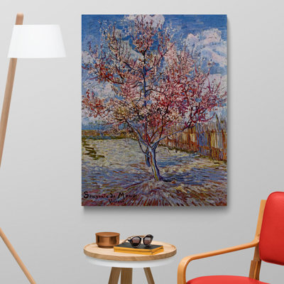 Peach Tree In Bloom by Vincent Van Gogh - Wrapped Canvas Art Prints