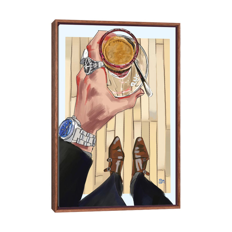 «Squibb» par Sunflowerman - reproduction d'art, H 26 po x l 18 po x 1,5 po, Toile avec cadre en bois brun classique
