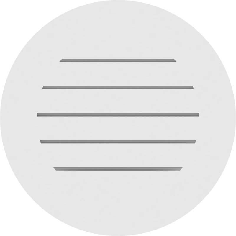 Fixation ronde sur surface: évent fonctionnel à pignon standard en PVC, H 12 po x l 42 po