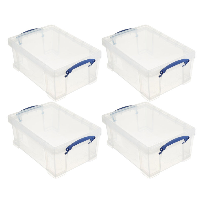 Ivy Bronx 9 Liters Transparent Storage Container with Snap Lid, 4 Pack
