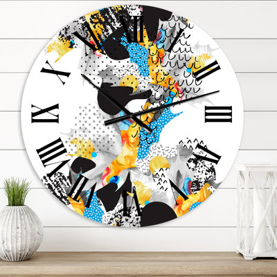 Minimal Formes fluides dans le style Bauhaus Memphis - horloge murale moderne