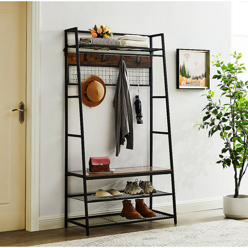 6 Pair Solid Wood Shoe Rack