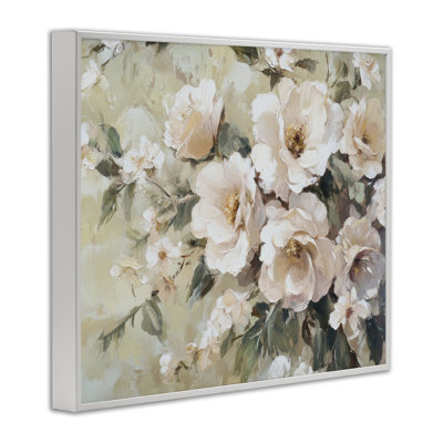 Crème dynamique florale, estampe numérique par Petal Prints Design