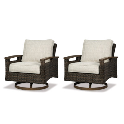 Chaise de patio pivotante avec coussins Estill