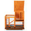 Enceinte de lapin orange spacieuse - convient à divers plateaux amovibles pour animaux de compagnie, toit imperméable et roulant garanti
