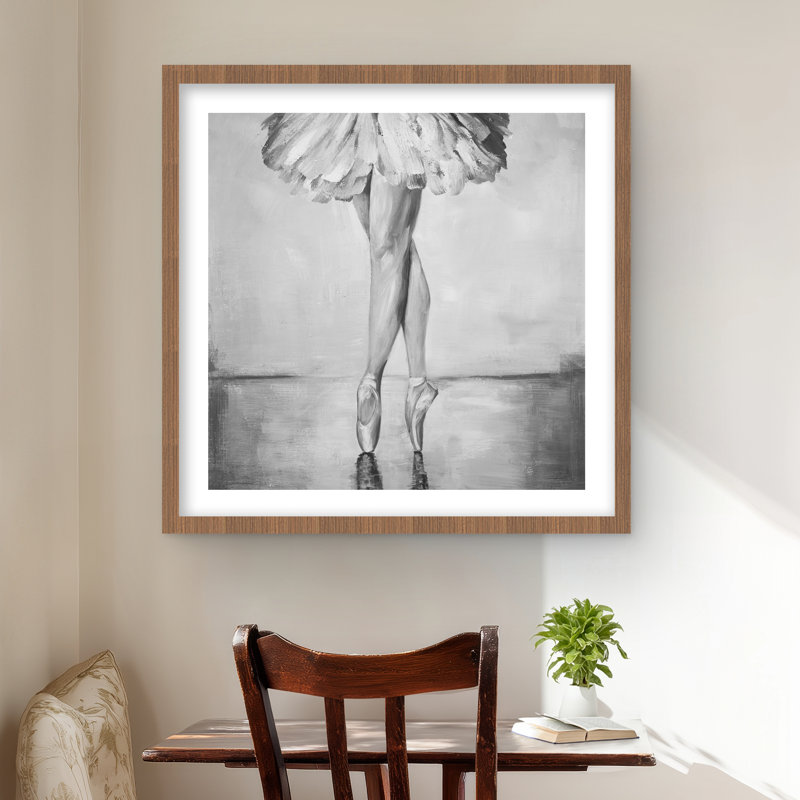 Ballet Classic Steps - Black Room, reproduction encadrée avec passe-partout